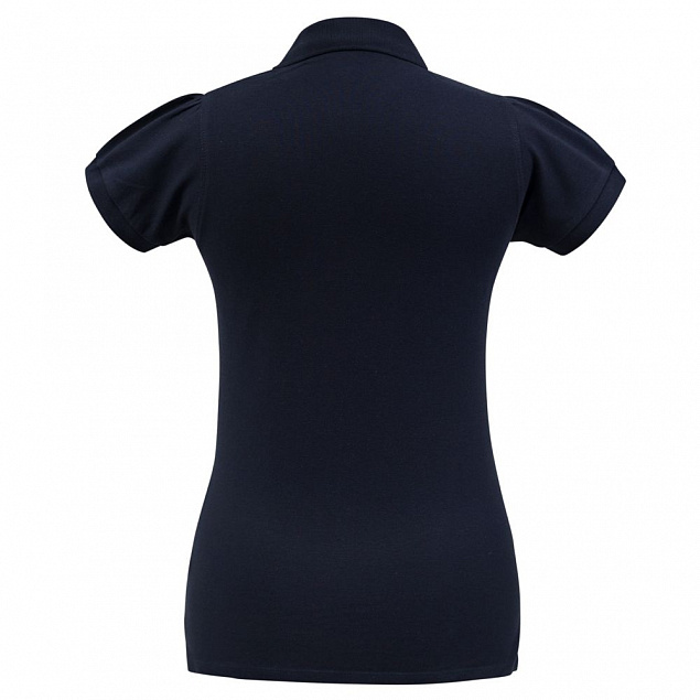 Рубашка поло женская Heavymill темно-синяя с логотипом в Нефтекамске заказать по выгодной цене в кибермаркете AvroraStore