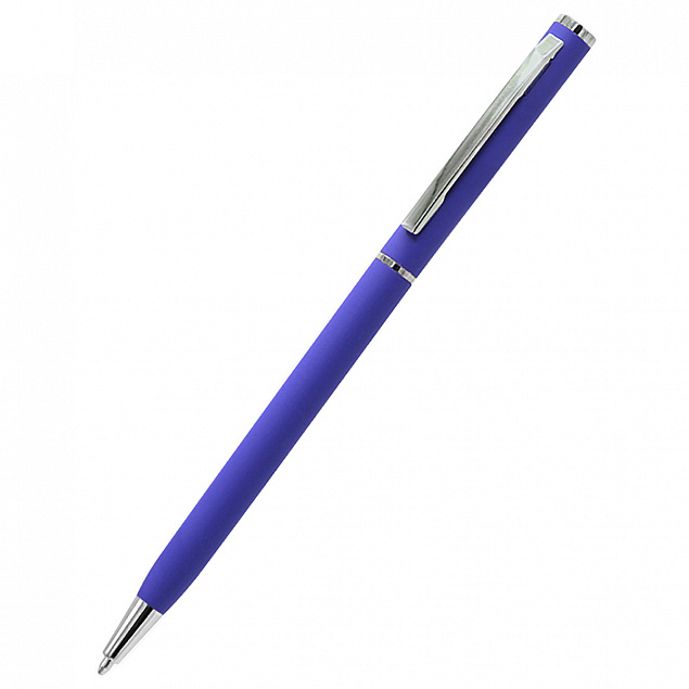 Ручка металлическая Tinny Soft софт-тач, фиолетовая с логотипом в Нефтекамске заказать по выгодной цене в кибермаркете AvroraStore