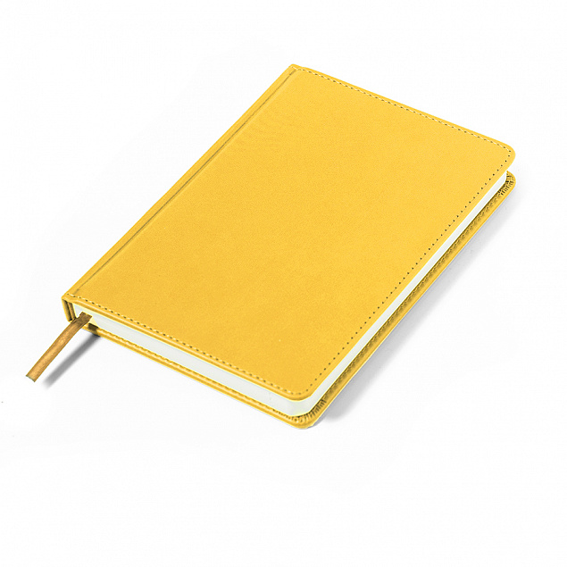 Ежедневник недатированный Campbell, А5, желтый, белый блок с логотипом в Нефтекамске заказать по выгодной цене в кибермаркете AvroraStore