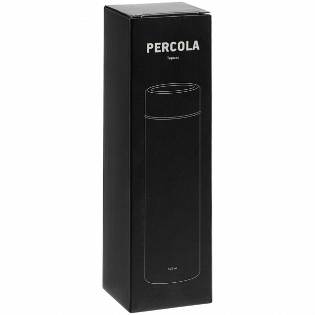 Термос с ситечком Percola, серый с логотипом в Нефтекамске заказать по выгодной цене в кибермаркете AvroraStore