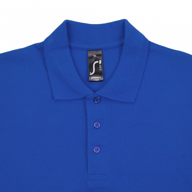 Рубашка поло мужская SPRING 210, ярко-синяя (royal) с логотипом в Нефтекамске заказать по выгодной цене в кибермаркете AvroraStore
