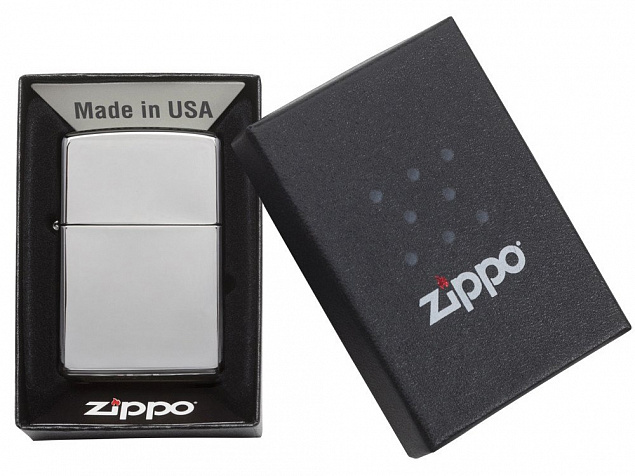 Зажигалка ZIPPO Classic с покрытием High Polish Chrome с логотипом в Нефтекамске заказать по выгодной цене в кибермаркете AvroraStore