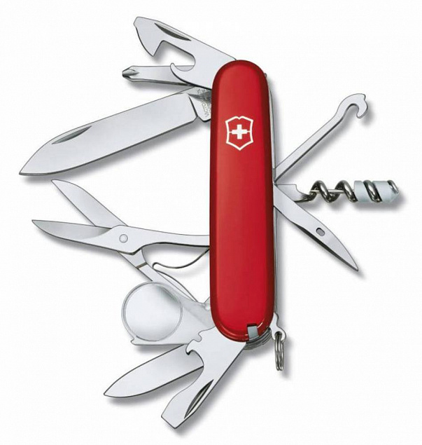 Офицерский нож Explorer 91, красный с логотипом в Нефтекамске заказать по выгодной цене в кибермаркете AvroraStore