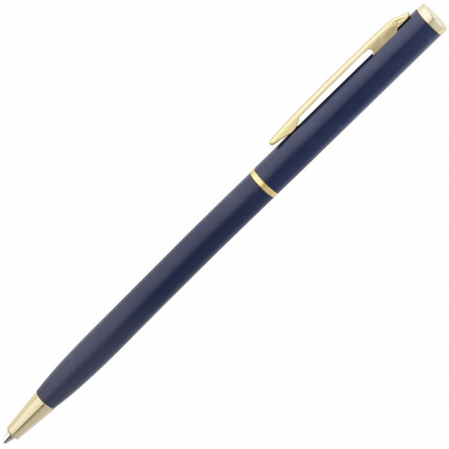 Ручка шариковая Hotel Gold, ver.2, синяя с логотипом в Нефтекамске заказать по выгодной цене в кибермаркете AvroraStore