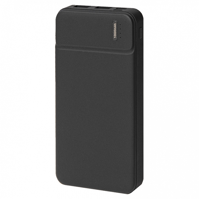 Универсальный аккумулятор OMG Flash 10 (10000 мАч) с подсветкой и soft touch,черный,13,7х6,87х1,55мм с логотипом в Нефтекамске заказать по выгодной цене в кибермаркете AvroraStore