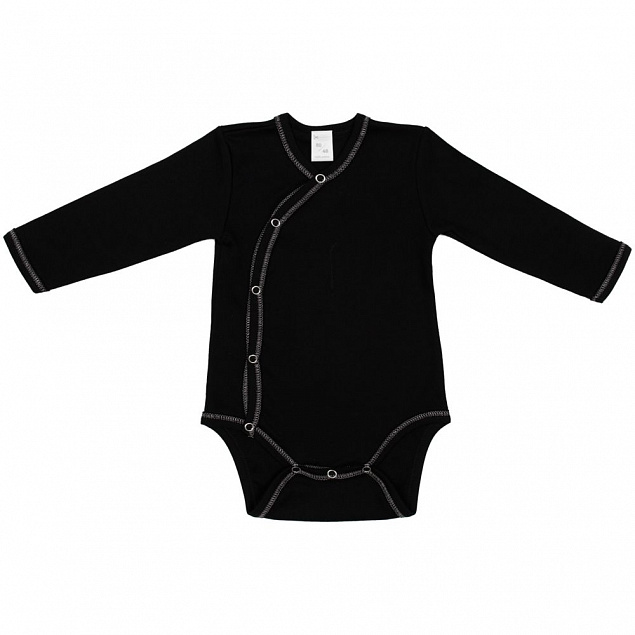 Боди детское Baby Prime, черное с логотипом в Нефтекамске заказать по выгодной цене в кибермаркете AvroraStore