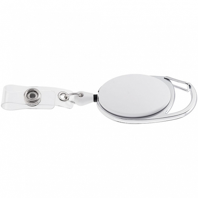 Ретрактор с карабином Access, белый с логотипом в Нефтекамске заказать по выгодной цене в кибермаркете AvroraStore