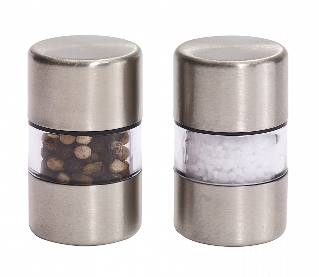 Набор мельниц для соли и перца SPICE FLAVOR, серебро с логотипом в Нефтекамске заказать по выгодной цене в кибермаркете AvroraStore