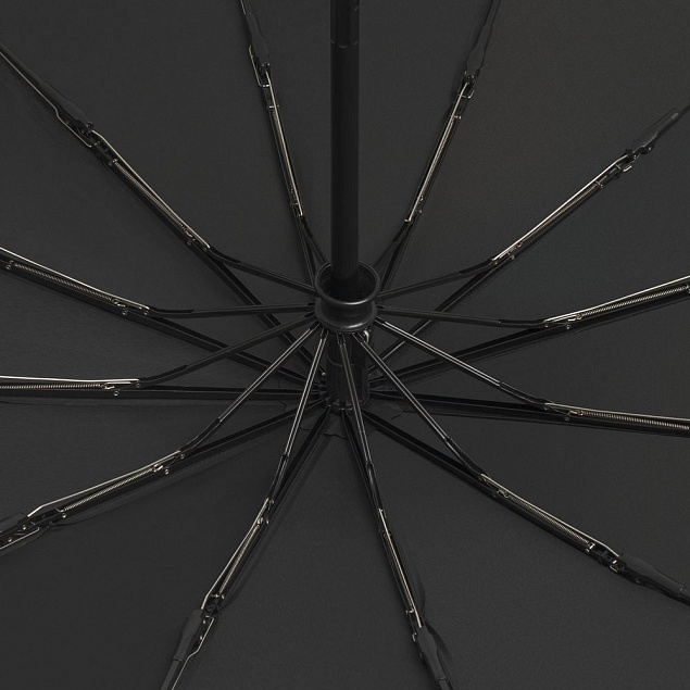 Зонт складной Fiber Magic Major с кейсом, черный с логотипом в Нефтекамске заказать по выгодной цене в кибермаркете AvroraStore