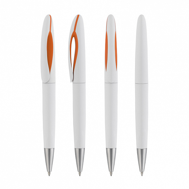 Ручка шариковая "Sophie", белый/оранжевый с логотипом в Нефтекамске заказать по выгодной цене в кибермаркете AvroraStore