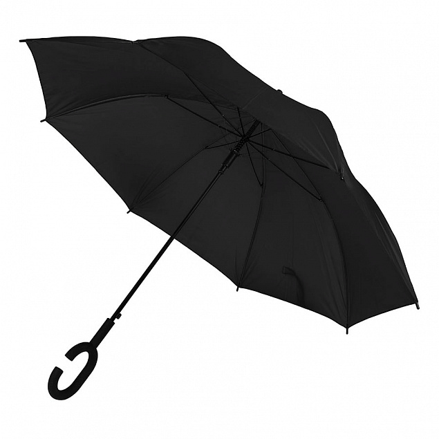Зонт-трость HALRUM, пластиковая ручка, полуавтомат с логотипом в Нефтекамске заказать по выгодной цене в кибермаркете AvroraStore