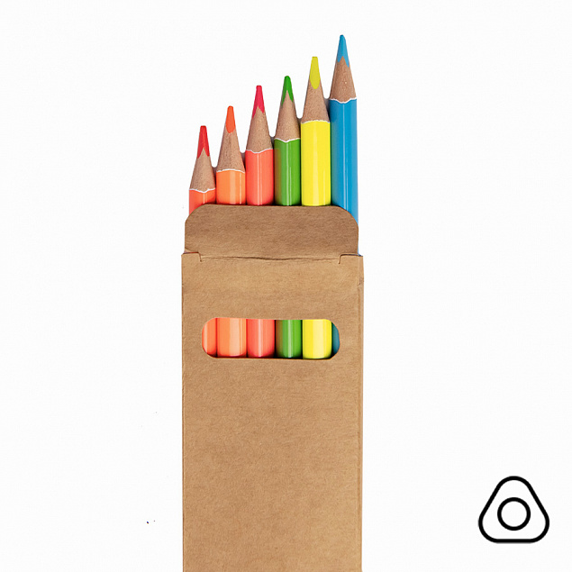 Набор цветных карандашей NEON, 6 цветов с логотипом в Нефтекамске заказать по выгодной цене в кибермаркете AvroraStore