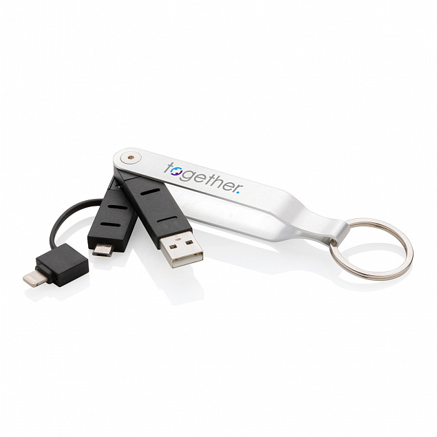 USB-кабель MFi 2 в 1 с логотипом в Нефтекамске заказать по выгодной цене в кибермаркете AvroraStore