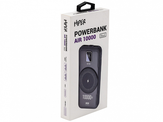 Внешний беспроводной аккумулятор «AIR», 10000 mAh с логотипом в Нефтекамске заказать по выгодной цене в кибермаркете AvroraStore