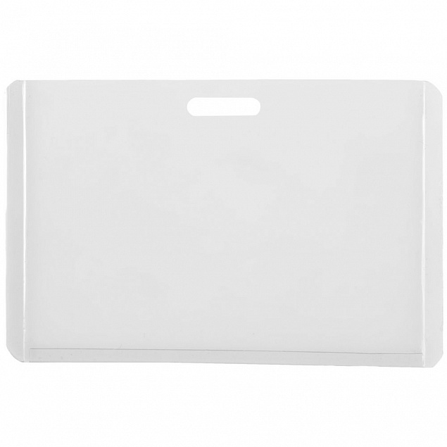 Карман для бейджа с лентой Indicate, белый с логотипом в Нефтекамске заказать по выгодной цене в кибермаркете AvroraStore