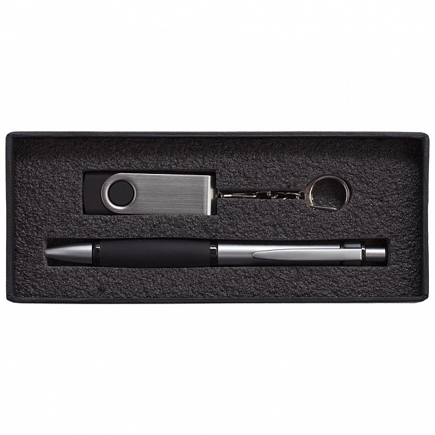 Набор Notes: ручка и флешка 8 Гб, черный с логотипом в Нефтекамске заказать по выгодной цене в кибермаркете AvroraStore