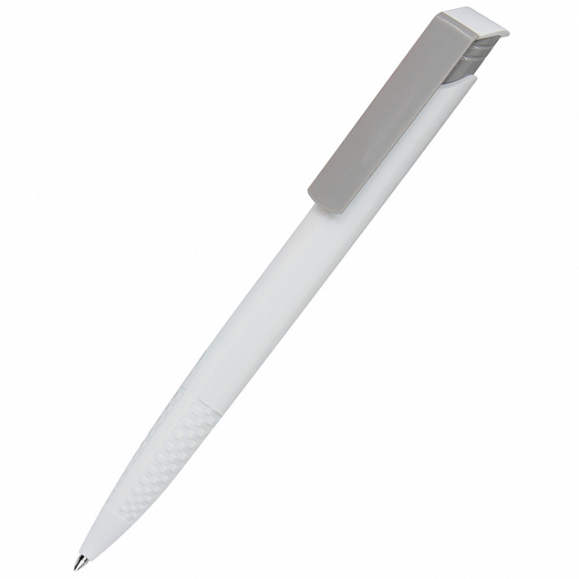 Ручка пластиковая Accent, серая с логотипом в Нефтекамске заказать по выгодной цене в кибермаркете AvroraStore