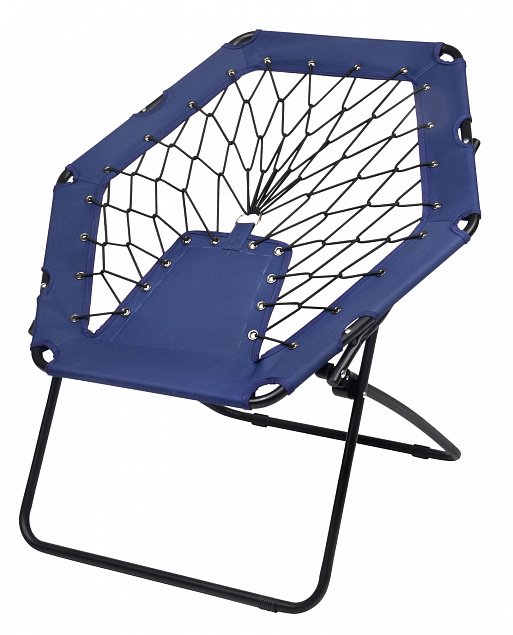 Складное кресло CHILL OUT, черный, синий с логотипом в Нефтекамске заказать по выгодной цене в кибермаркете AvroraStore