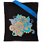 Холщовая сумка «Узор», черная с ярко-синими ручками с логотипом в Нефтекамске заказать по выгодной цене в кибермаркете AvroraStore