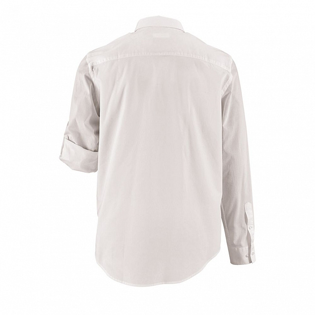 Рубашка мужская BURMA MEN, белая с логотипом в Нефтекамске заказать по выгодной цене в кибермаркете AvroraStore