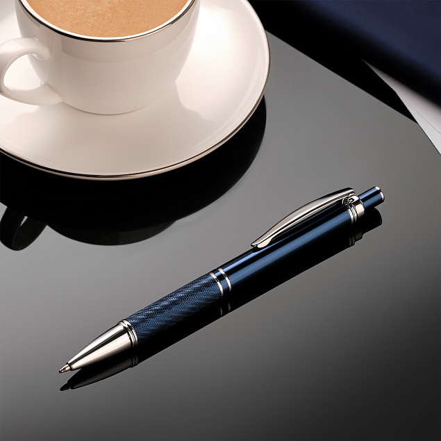 Шариковая ручка Crocus, синяя с логотипом в Нефтекамске заказать по выгодной цене в кибермаркете AvroraStore