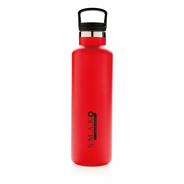 Герметичная вакуумная бутылка, красная с логотипом в Нефтекамске заказать по выгодной цене в кибермаркете AvroraStore