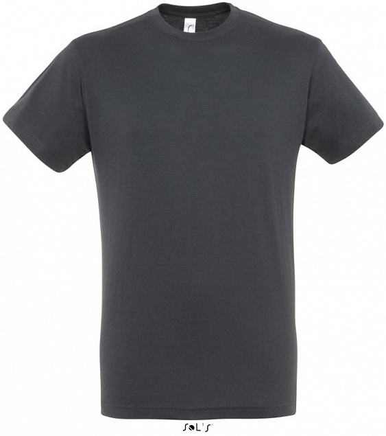 Фуфайка (футболка) REGENT мужская,Тёмно-серый/графит 3XL с логотипом в Нефтекамске заказать по выгодной цене в кибермаркете AvroraStore