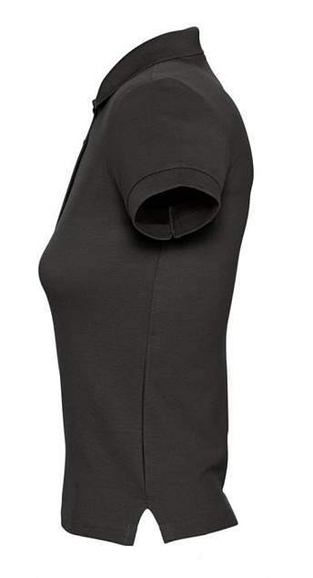 Рубашка поло женская PEOPLE 210, черная с логотипом в Нефтекамске заказать по выгодной цене в кибермаркете AvroraStore