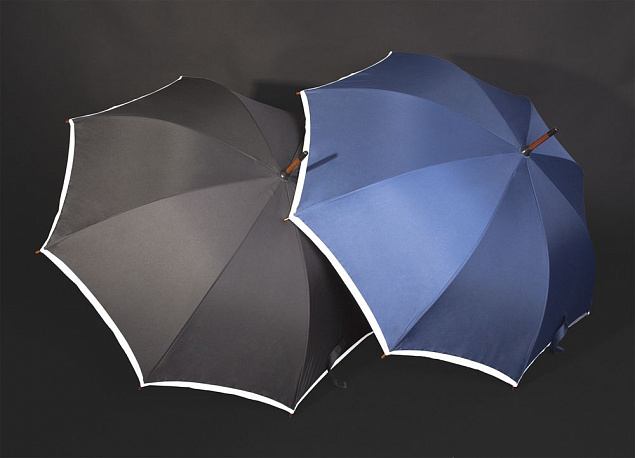 Зонт-трость Unit Reflect, черный с логотипом в Нефтекамске заказать по выгодной цене в кибермаркете AvroraStore