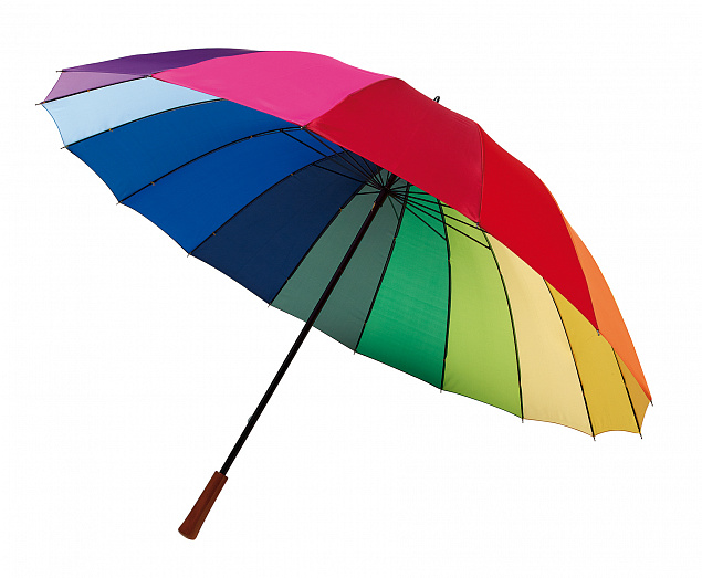16-панельный зонт-трость RAINBOW SKY, радужный с логотипом в Нефтекамске заказать по выгодной цене в кибермаркете AvroraStore