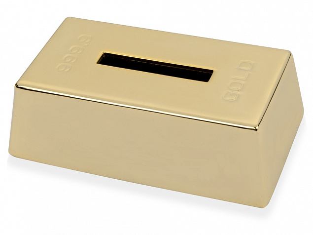 Копилка «Слиток золота» с логотипом в Нефтекамске заказать по выгодной цене в кибермаркете AvroraStore