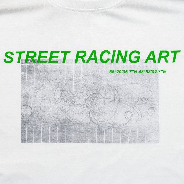 Футболка Street Racing Art, белая с логотипом в Нефтекамске заказать по выгодной цене в кибермаркете AvroraStore