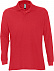 Рубашка поло мужская с длинным рукавом STAR 170, красная с логотипом в Нефтекамске заказать по выгодной цене в кибермаркете AvroraStore