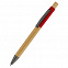 Ручка &quot;Авалон&quot; с корпусом из бамбука, красный с логотипом в Нефтекамске заказать по выгодной цене в кибермаркете AvroraStore
