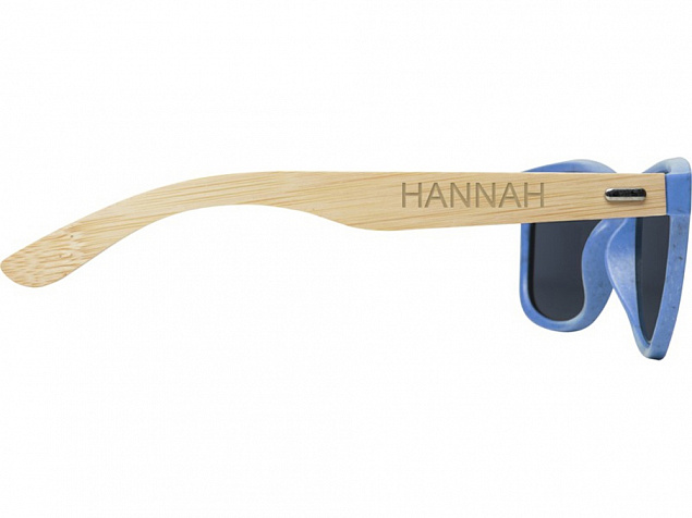 Sun Ray очки с бамбуковой оправой, process blue с логотипом в Нефтекамске заказать по выгодной цене в кибермаркете AvroraStore