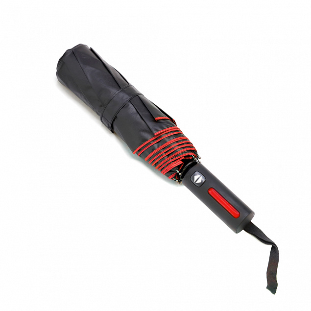 Автоматический противоштормовой складной зонт Sherp - Красный PP с логотипом в Нефтекамске заказать по выгодной цене в кибермаркете AvroraStore