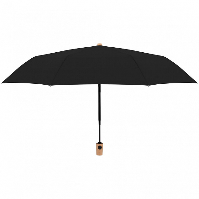 Зонт складной Nature Magic, черный с логотипом в Нефтекамске заказать по выгодной цене в кибермаркете AvroraStore