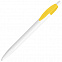 Ручка шариковая X-1 WHITE, белый/желтый непрозрачный клип, пластик с логотипом в Нефтекамске заказать по выгодной цене в кибермаркете AvroraStore