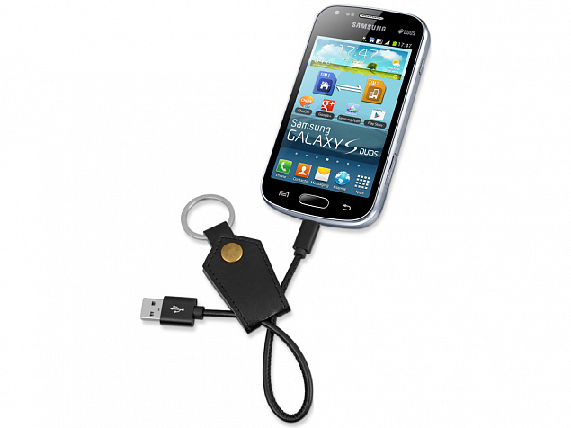 Кабель-брелок USB-MicroUSB «Pelle» с логотипом в Нефтекамске заказать по выгодной цене в кибермаркете AvroraStore