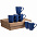 Набор кружек Good Morning c покрытием софт-тач, голубой с логотипом в Нефтекамске заказать по выгодной цене в кибермаркете AvroraStore