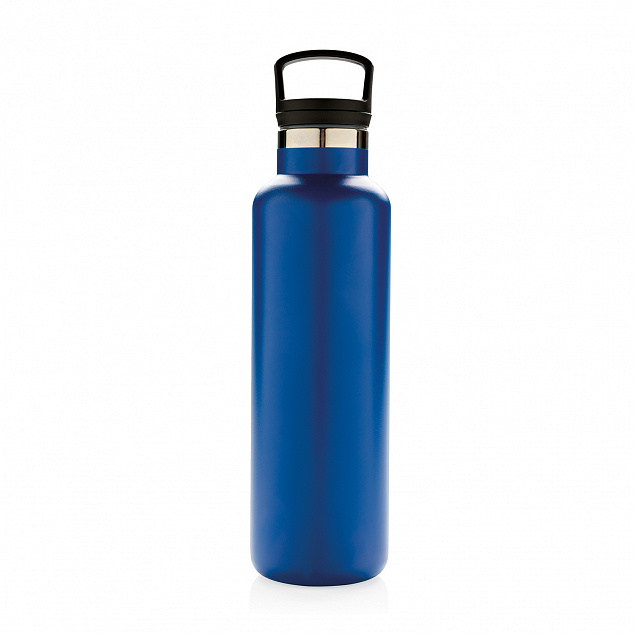 Герметичная вакуумная бутылка, синяя с логотипом в Нефтекамске заказать по выгодной цене в кибермаркете AvroraStore