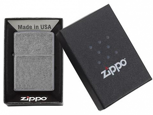 Зажигалка ZIPPO Classic с покрытием ™Plate с логотипом в Нефтекамске заказать по выгодной цене в кибермаркете AvroraStore