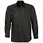 Рубашка мужская с длинным рукавом BOSTON, черная с логотипом в Нефтекамске заказать по выгодной цене в кибермаркете AvroraStore