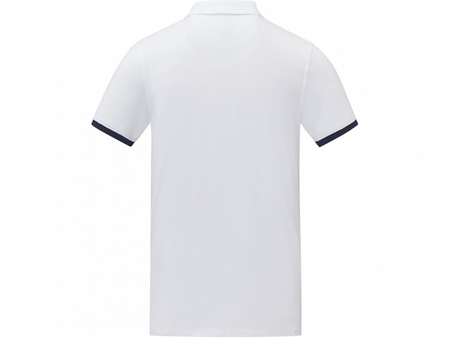 Morgan Двухцветное мужское поло с коротким рукавом , белый с логотипом в Нефтекамске заказать по выгодной цене в кибермаркете AvroraStore
