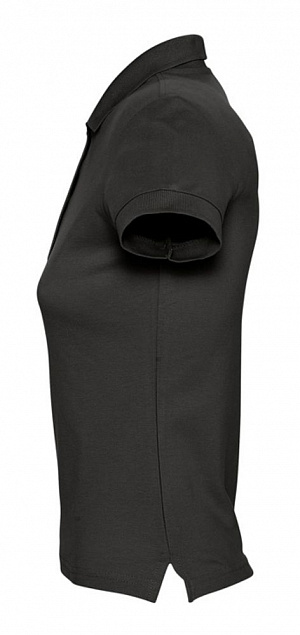 Рубашка поло женская PASSION 170, черная с логотипом в Нефтекамске заказать по выгодной цене в кибермаркете AvroraStore