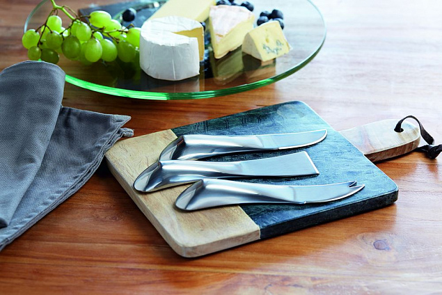 Набор ножей для сыра Wave с логотипом в Нефтекамске заказать по выгодной цене в кибермаркете AvroraStore