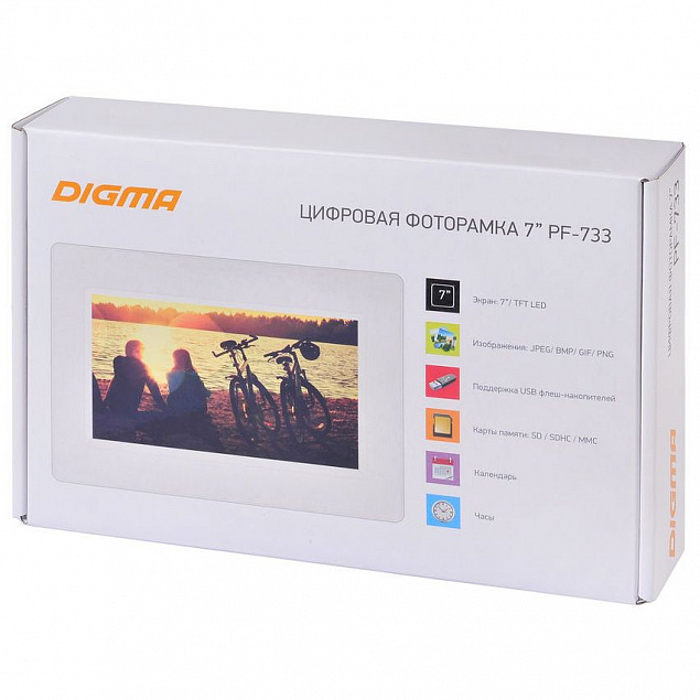 Цифровая фоторамка Digma PF-733, белая с логотипом в Нефтекамске заказать по выгодной цене в кибермаркете AvroraStore