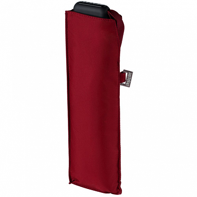 Зонт складной Carbonsteel Slim, красный с логотипом в Нефтекамске заказать по выгодной цене в кибермаркете AvroraStore