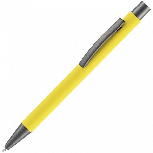 Ручка шариковая Atento Soft Touch, желтая с логотипом в Нефтекамске заказать по выгодной цене в кибермаркете AvroraStore