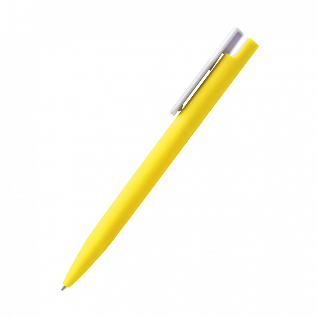Ручка шариковая Mira Soft - Желтый KK с логотипом в Нефтекамске заказать по выгодной цене в кибермаркете AvroraStore
